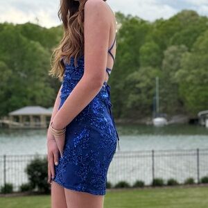 Blue Sequin Dress